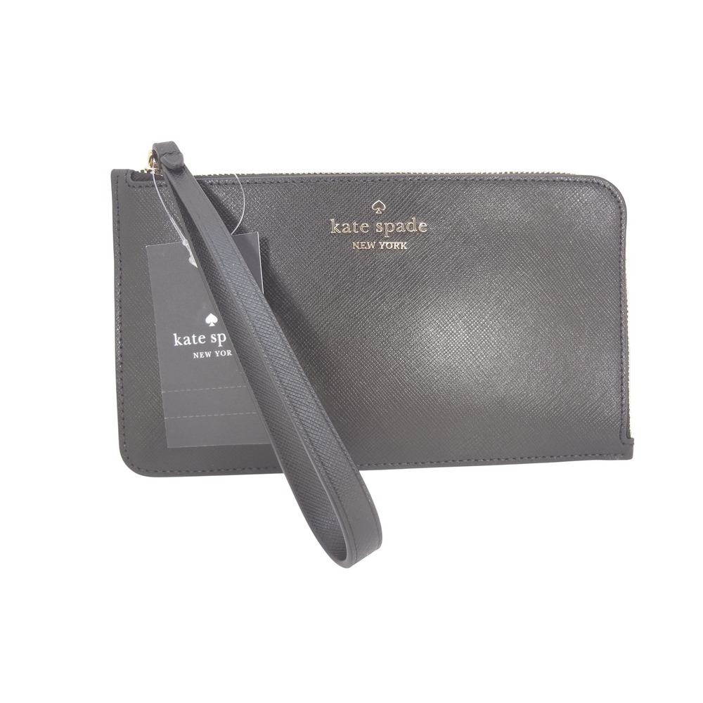 NWT Kate Spade New York Saffiano Leather Wristlet Clutch Black